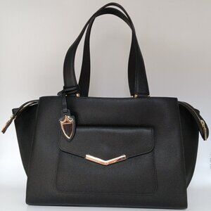 Times Arrow Chloe Structured Leather Handbag Bowery Black Tote NWT